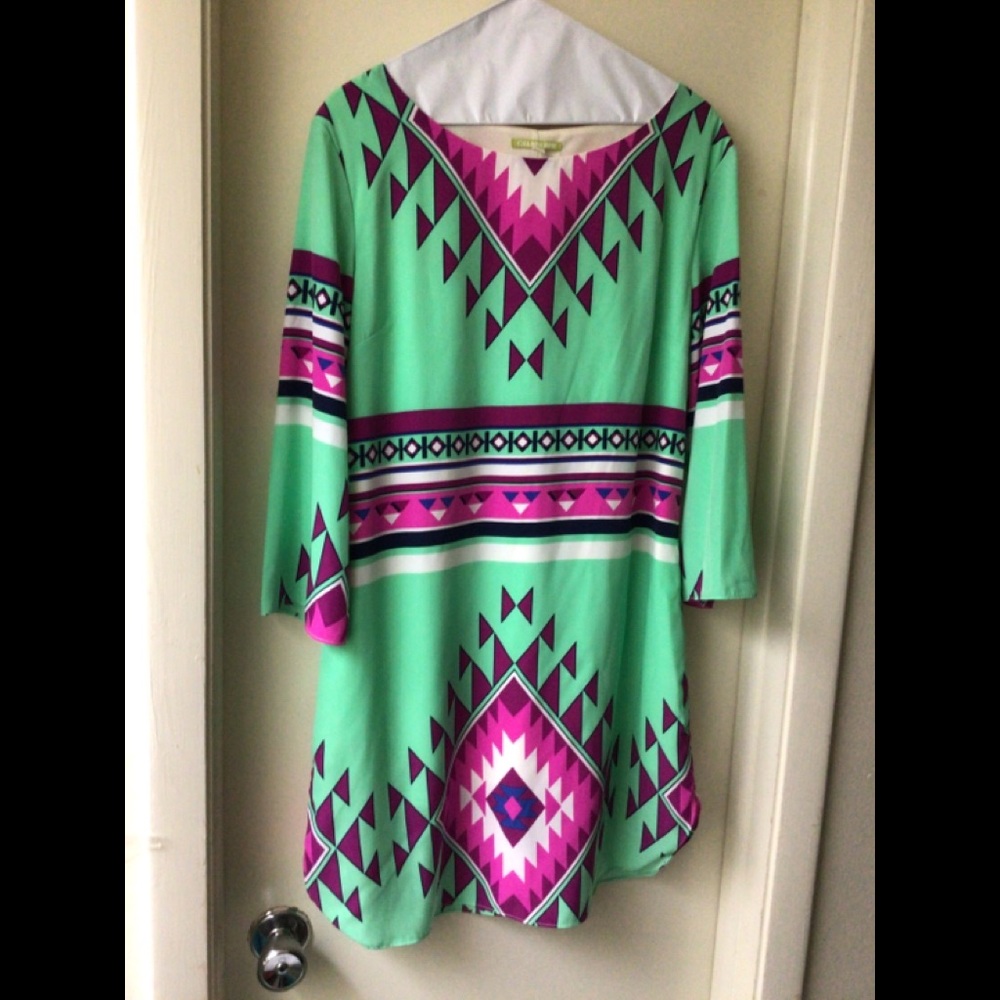 Gianni Bini multicolored Teal Dress